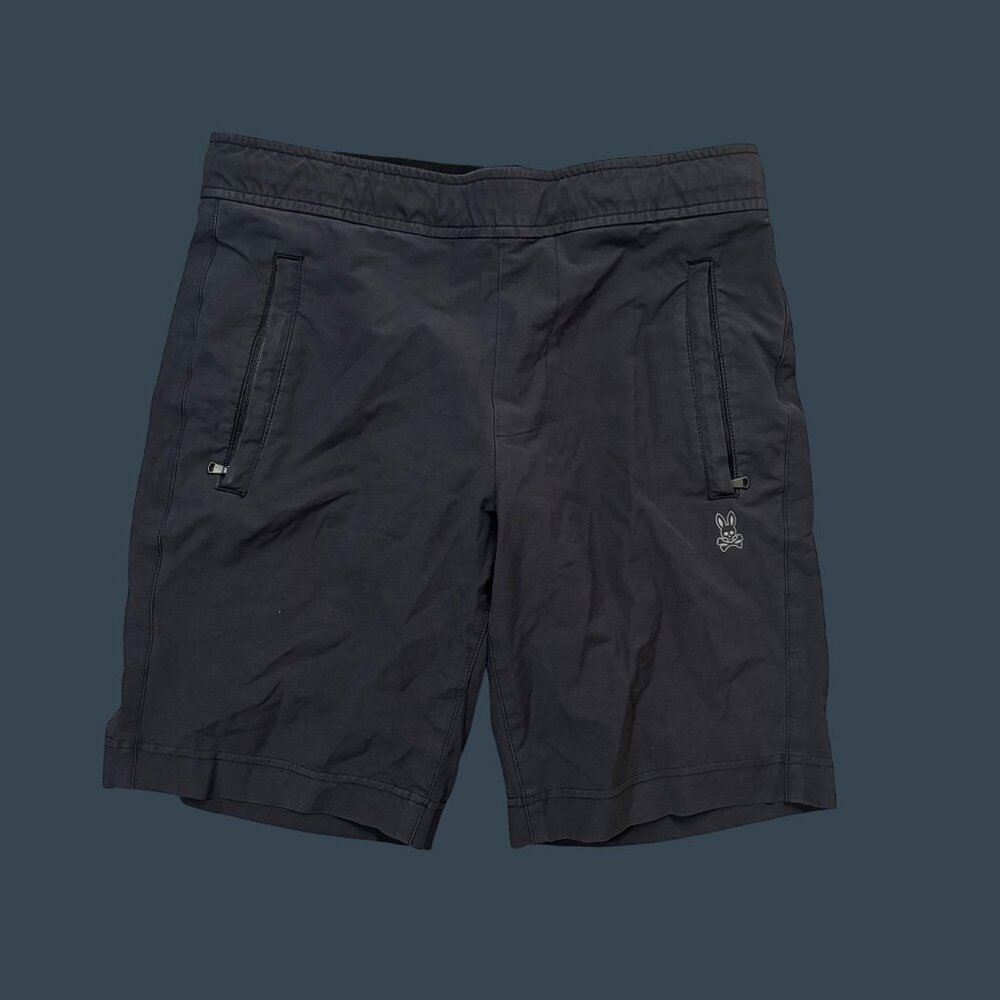 Psycho Bunny Mens Black Casual Shorts W/ Zip Pockets Size 30 Cotton Blend